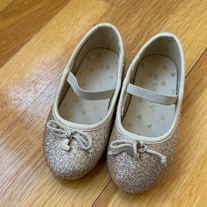 Carter’s Glitter Ballet Flats with Heart Charm - Gold